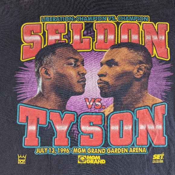 SELDON VS TYSON w/Original (Cancelled) Fight Date of July 13, 1996 RARE XL - Picture 12 of 15